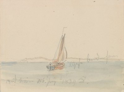 Sailboat in front of Mon by Caspar David Friedrich