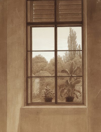 Window with a View of a Park by Caspar David Friedrich