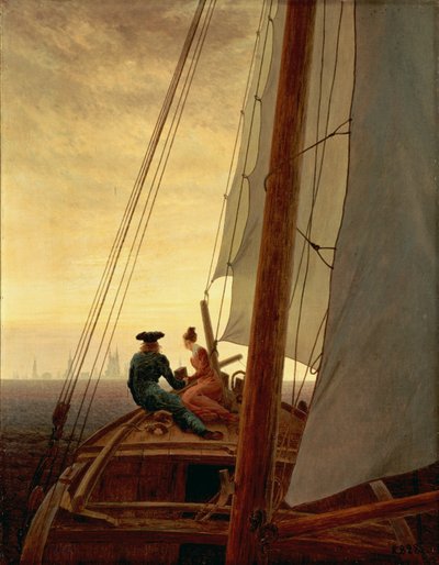 On a Sailing Ship by Caspar David Friedrich