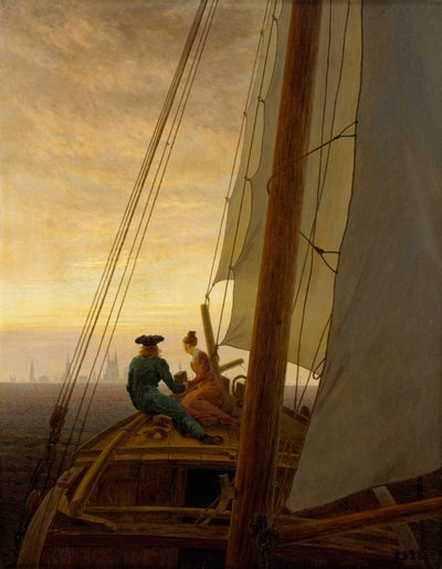 On a Sailing Ship by Caspar David Friedrich