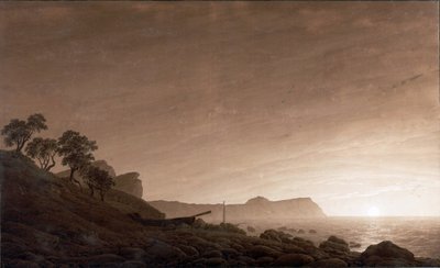 View of Arkona with Moon Rising by Caspar David Friedrich
