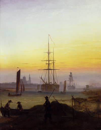The Port of Greifswald by Caspar David Friedrich
