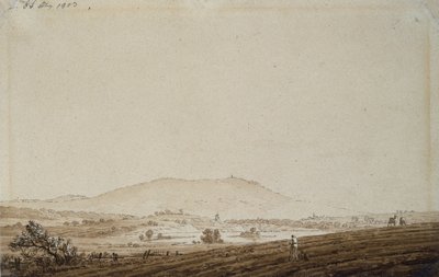 Landscape in Bohemia with a View of Mount Jeschken by Caspar David Friedrich