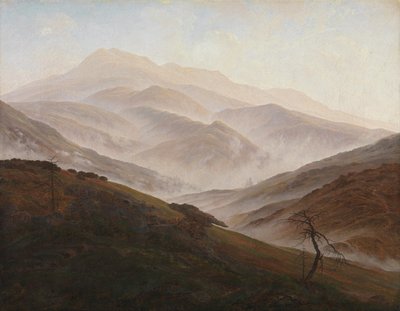 Giant Mountain Landscape with Rising Mist by Caspar David Friedrich