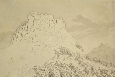 Rocky Hilltop with a Wooded Hill in Front by Caspar David Friedrich