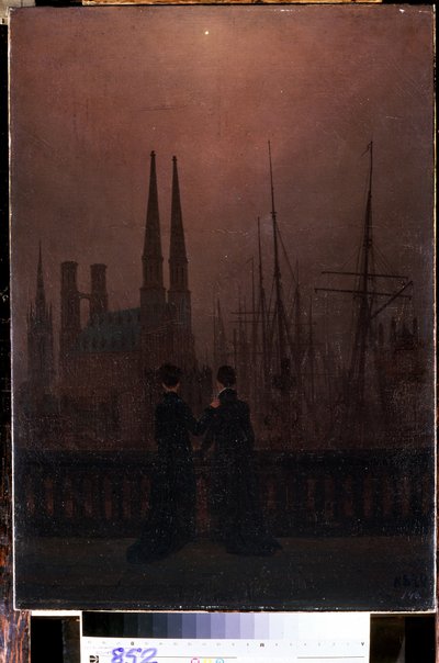 Night in a Harbour (Sisters) by Caspar David Friedrich