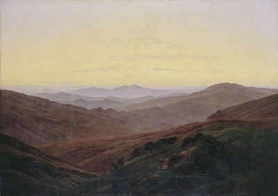 Krkonoše / Before sunrise in the mountains by Caspar David Friedrich