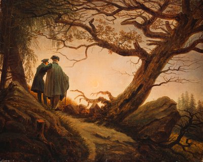Two Men in the Consideration of the Moon by Caspar David Friedrich
