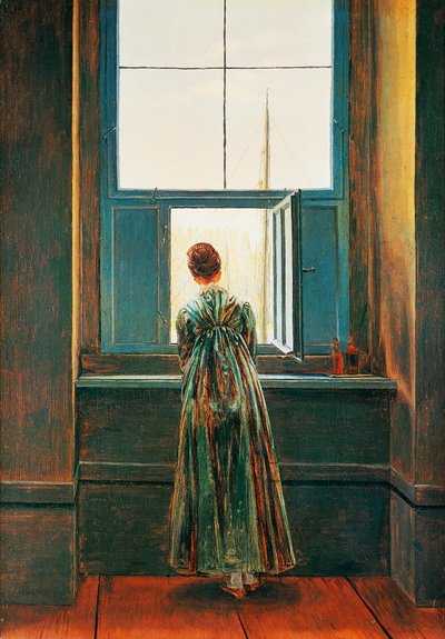 Woman at window by Caspar David Friedrich