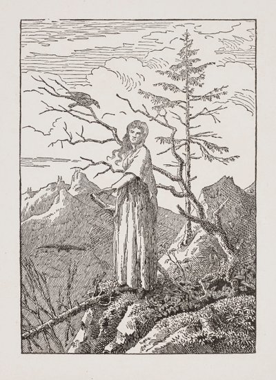 Woman with Raven at the Abyss by Caspar David Friedrich
