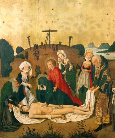 Deposition of Christ, detail from altarpiece for high altarpiece of church of St Martin in Colmar, by Caspar Isenmann by Caspar Isenmann