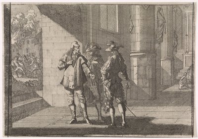 Masaniello Talking to Two Noblemen in a Church, 1647 by Caspar Luyken (attributed to)