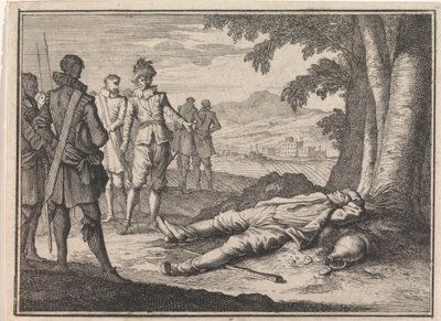 Philip the Good Finds a Drunken Farmer Under a Tree by Caspar Luyken