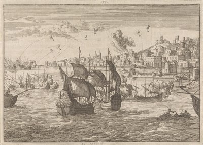 Genoa Bombarded by the French Fleet, 1684 by Caspar Luyken