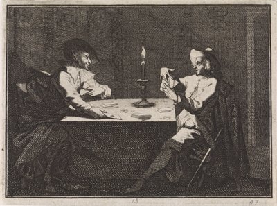 Card Game between a Young Man and the Devil by Caspar Luyken