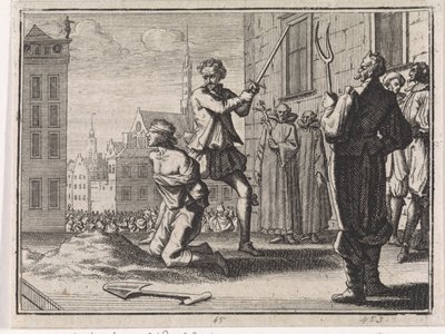 Beheading of a Boy under the Watchful Eye of Clergy and the Devil by Caspar Luyken