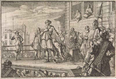 Thomas Wentworth, Earl of Strafford Addressing the People from the Scaffold, 1641 by Caspar Luyken