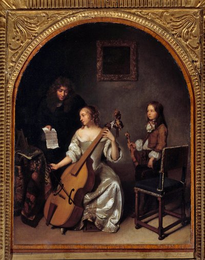 The Viola da Gamba Lesson by Caspar Netscher