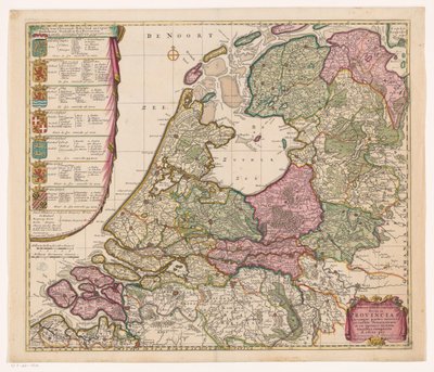 Map of the Republic of the Seven United Netherlands, Exactissima Belgii Foederati Tabula cum Annexis Divisa in Provincias (title on object) by Caspar Specht (possibly)