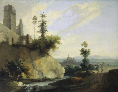 Landscape Composition with the Ruin of a Castle, c.1774-77 by Caspar Wolf
