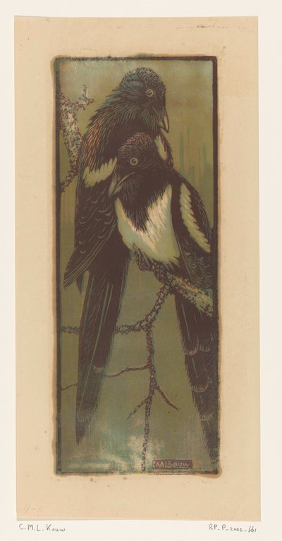 Two Magpies on a Branch by Casper M.L. Kouw