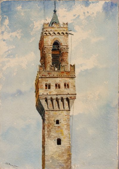 Tower of Palazzo Vecchio, Florence, Italy, 1880 by Cass Gilbert