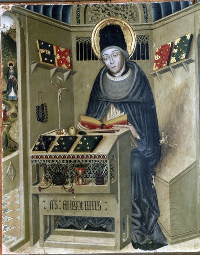 Altarpiece of St. Augustine: St. Augustine in His Studio by Catalan School
