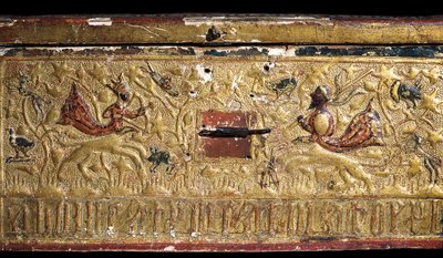 Detail (Gilded Wooden Box Representing a King and a Saracen Chief Fighting Each Other, Catalan School) by Catalan School