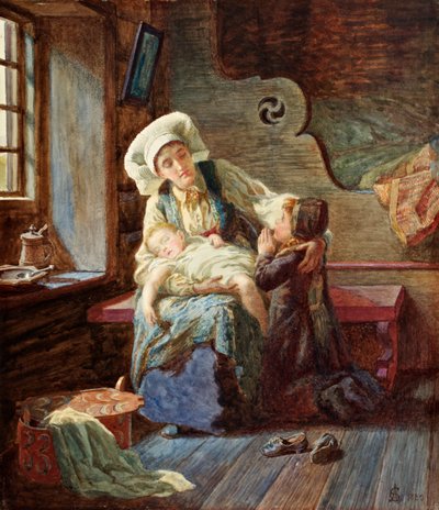 Evening in a Norwegian Home, 1882 by Catharine Adelaide Sparkes