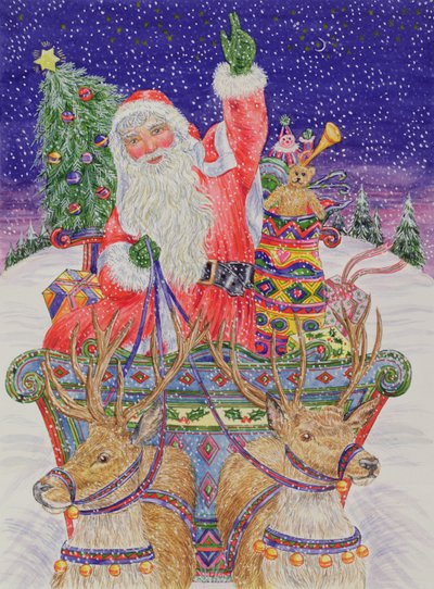 Father Christmas Setting Out on Christmas Eve by Catherine Bradbury