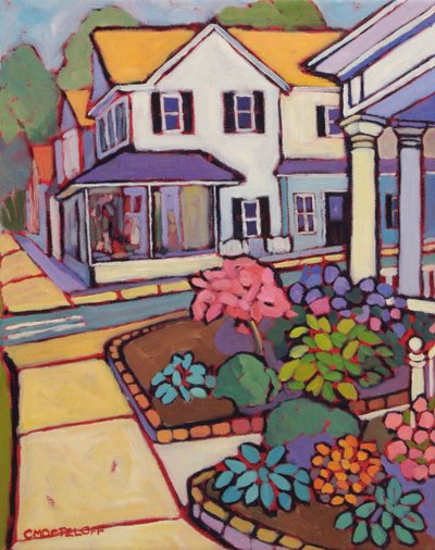 The Village Crossing, 2021 by Catherine J Martzloff