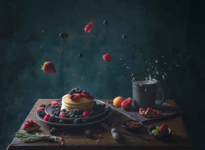 Falling Berry Pancakes by Catherine Wang