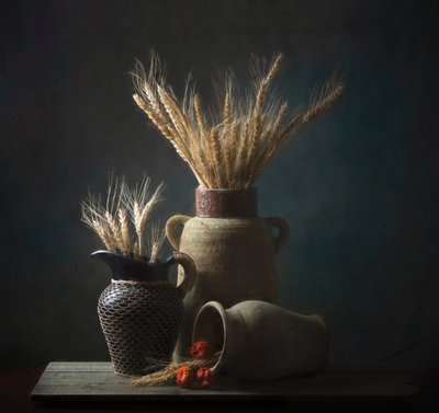 Rustic Wheat Still Life by Catherine Wang