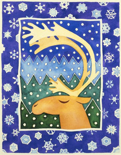Reindeer and Snowflakes by Cathy Baxter