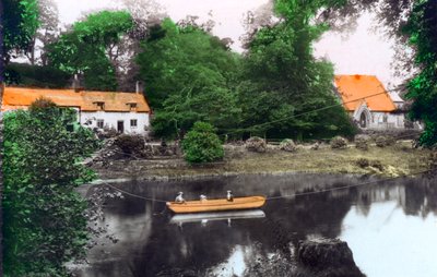 Erbistock Ferry and Church, Wrexham, 1926 by Cavenders Ltd
