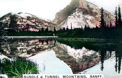 Mounts Rundle and Tunnel, Banff, Alberta, Canada, c1920s by Cavenders Ltd