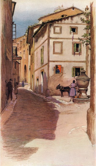 A Majorcan Street Scene by Cecil Charles Windsor Aldin