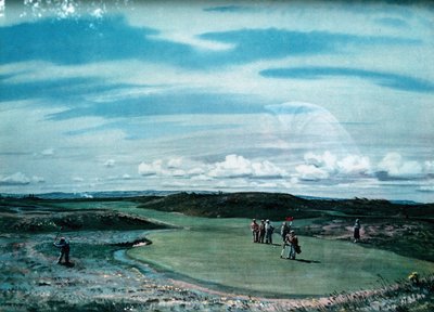 Cecil Aldin 1870-1935, Fine Art Print of Golf Course, c. 1920 by Cecil Charles Windsor Aldin