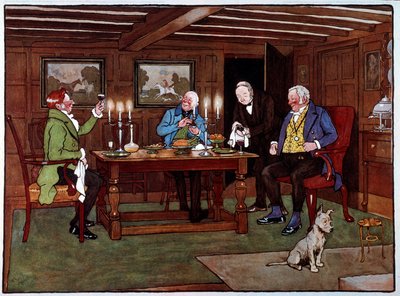Connoisseurs Drinking Port by Cecil Charles Windsor Aldin