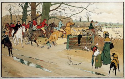 Engraving by Cecil Aldin, England. Private collection by Cecil Charles Windsor Aldin