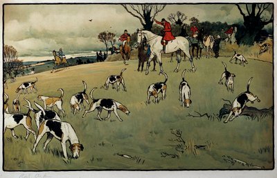 Hunting Scene, A Trail by Cecil Charles Windsor Aldin