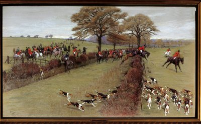Hunting scene, crew South Berks by Cecil Charles Windsor Aldin