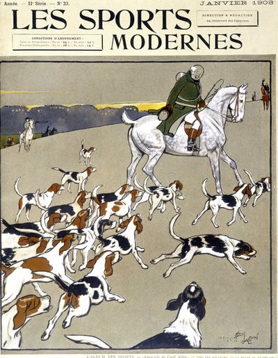 Hunting: The Pack. Cover Modern Sports, 01/1908 by Cecil Charles Windsor Aldin