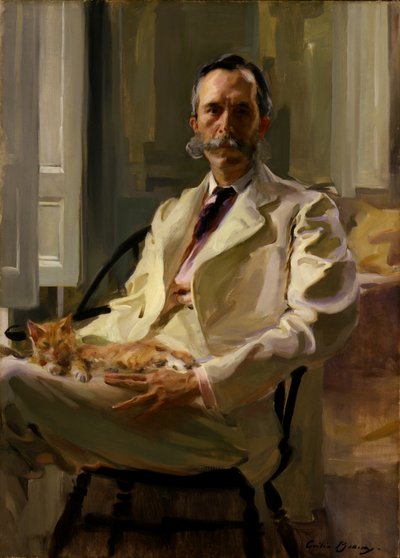 Man with the Cat Henry Sturgis Drinker by Cecilia Beaux