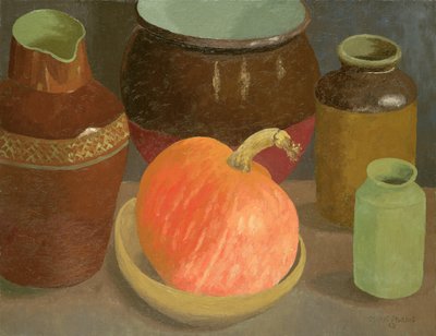 Pumpkin and Pots by Cedric Morris