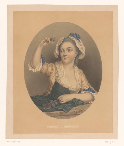 Young Woman with Plums by Celestin Deshayes