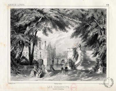The Castle and Gardens at the Château de Chenonceaux, 1836 by Celestin Deshayes