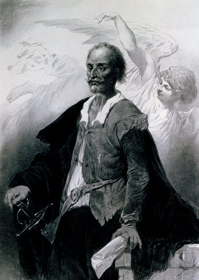 Portrait of Miguel de Cervantes Saavedra by Celestin Francois Nanteuil
