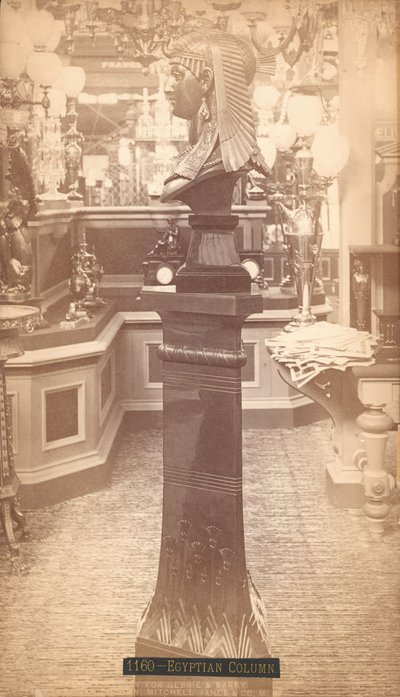 Egyptian Column, Mitchell, Vance & Co., Main Building, Centennial Exhibition, Philadelphia by Centennial Photographic Co.
