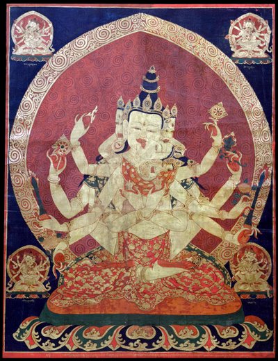 Guhyasamaja Akshobhyavajra Thanka, 17th century by Central Asian Art.